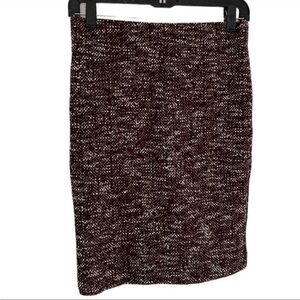 NWT $55, ANN TAYLOR pencil skirt. Woven, lined, eggplant purple and white